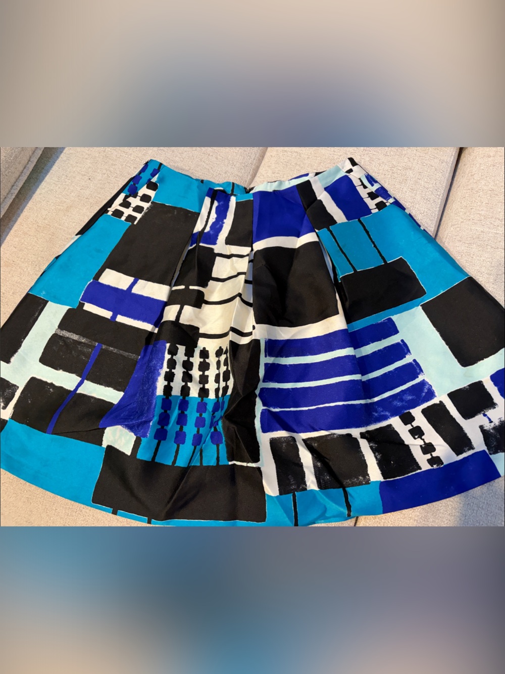 Lane Bryant Black, Blue & Teal Geometric Circle Skirt